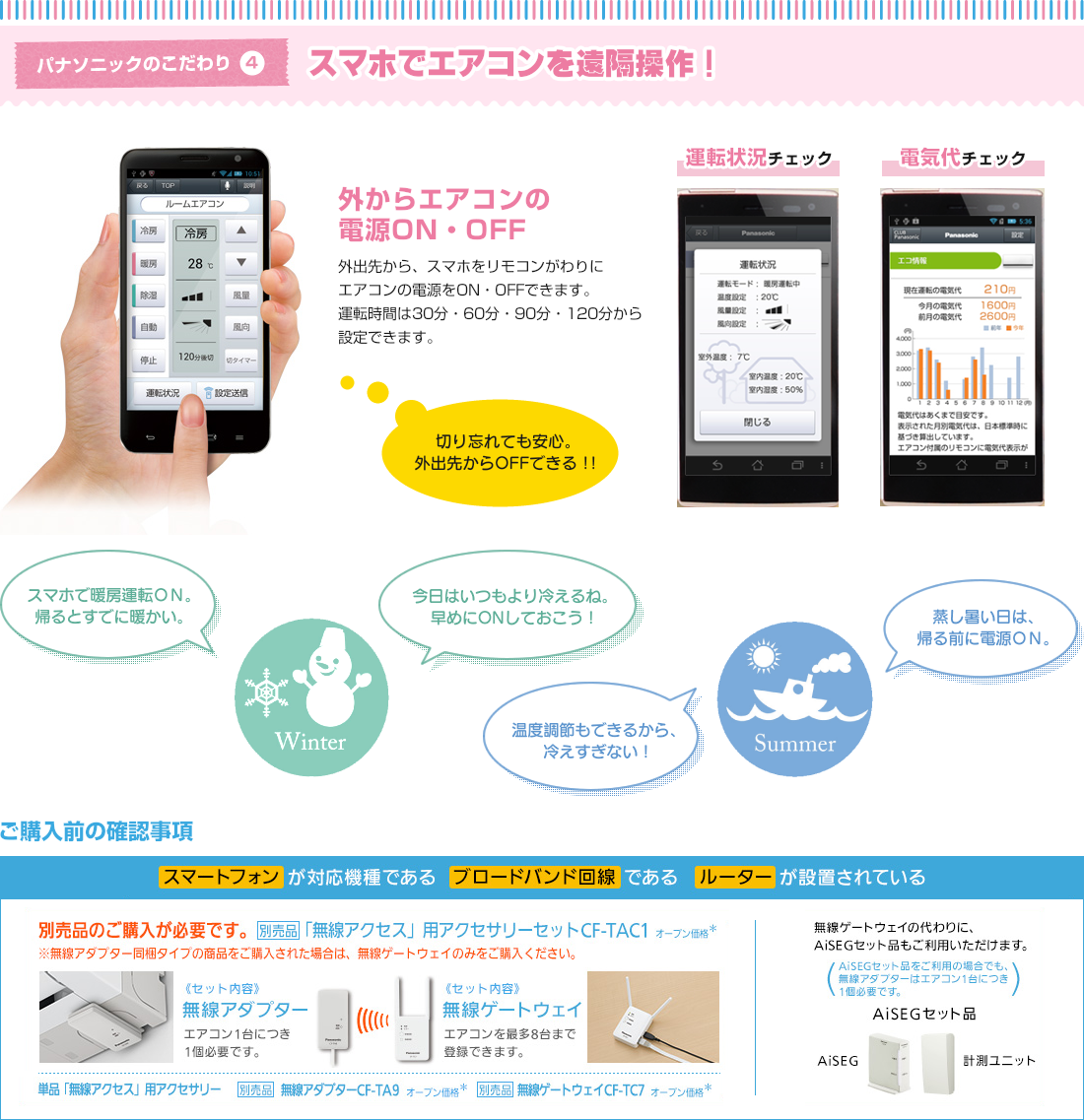 スマホでエアコンを遠隔操作!